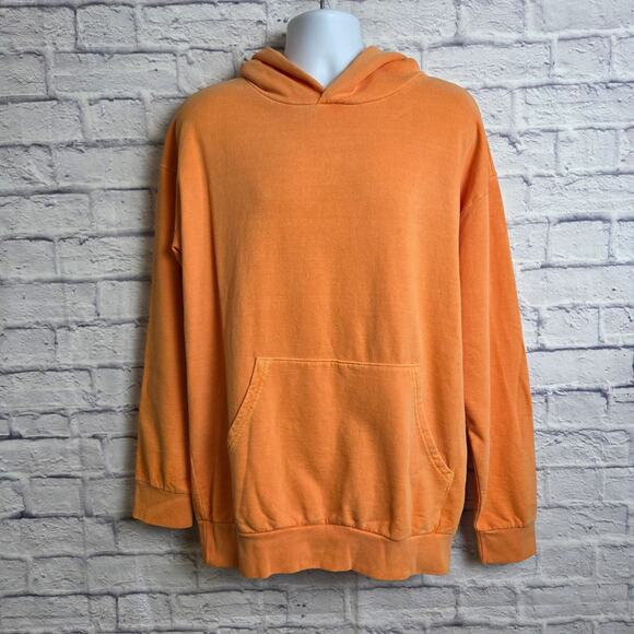 NWT Only NY Mens Large Orange Hoodie Sweatshirt FLAWED - Picture 2 of 15